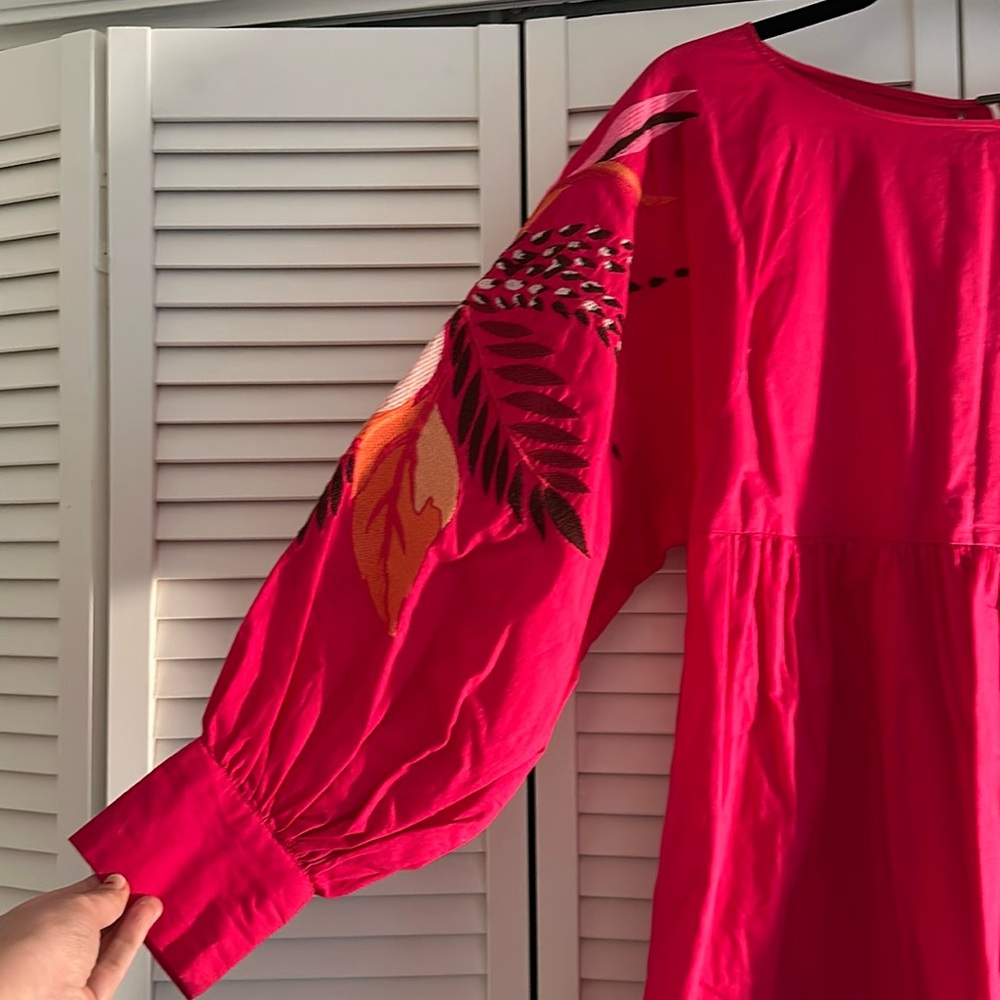 Embroidered Sleeve Dress